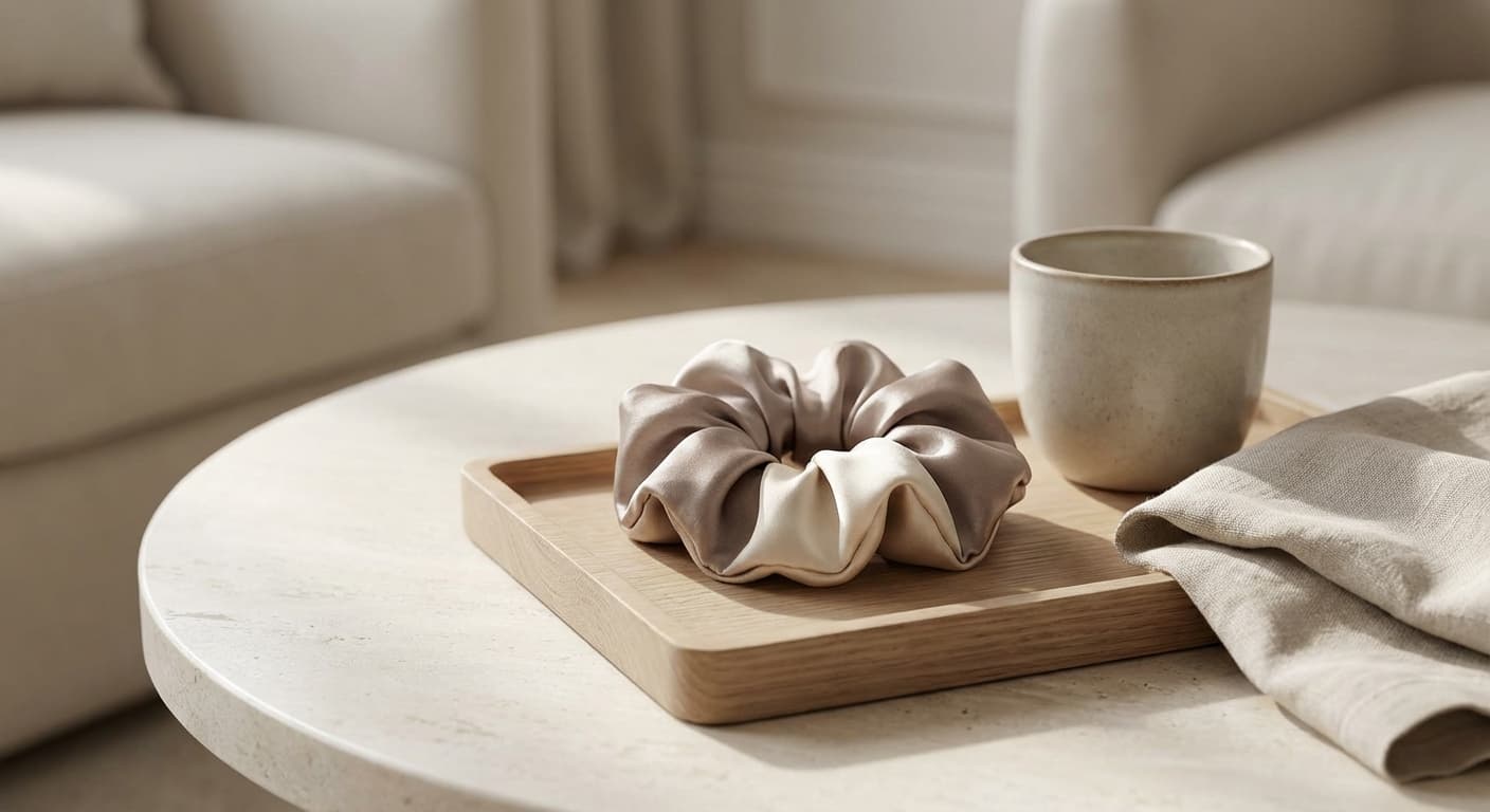 머릿결 보호는 기본, 손목 포인트까지! 100% 천연 실크 스크런치