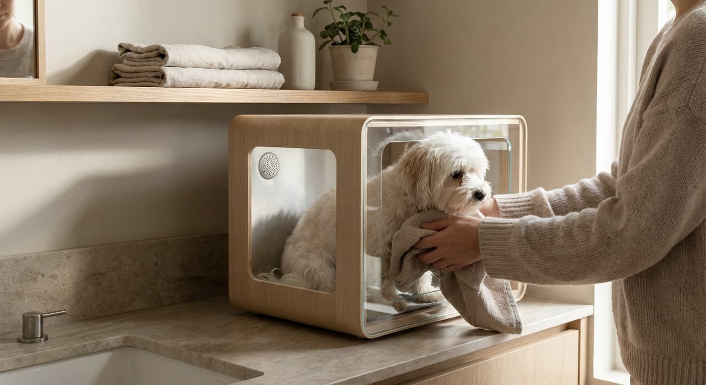 목욕 전쟁 끝! 털 날림 없이 조용한 저소음 펫 드라이룸